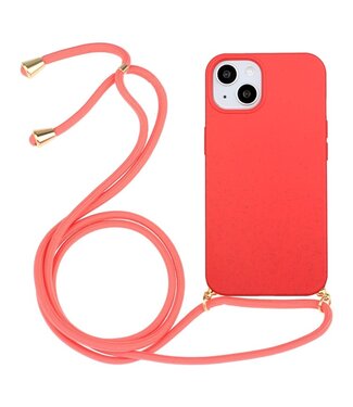 SoFetch Rood Mat TPU Hoesje met Koord iPhone 15 Plus