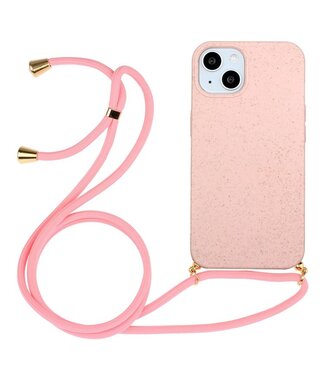 SoFetch Roze Mat TPU Hoesje met Koord iPhone 15 Plus