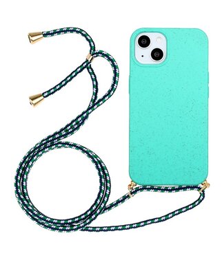 SoFetch Hemelsblauw Mat TPU Hoesje met Koord iPhone 15 Plus