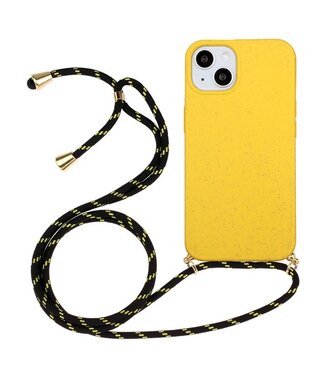 SoFetch Geel Mat TPU Hoesje met Koord iPhone 15 Plus