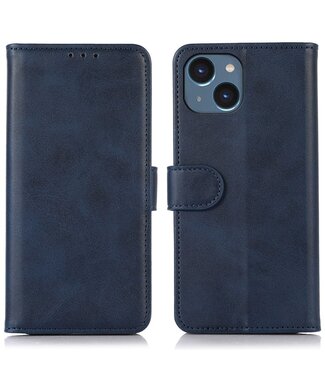 SoFetch Donkerblauw Modern Bookcase Hoesje iPhone 15 Plus