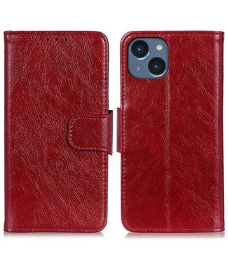 SoFetch Rood Nappa Bookcase Hoesje iPhone 15 Plus