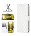 Binfen Color Wit Ruiten Bookcase Hoesje voor de iPhone 15 Plus