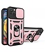 SoFetch Roze Lensbescherming Houder Hybride Hoesje voor de iPhone 15 Plus