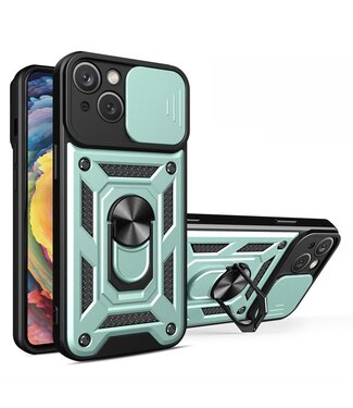 SoFetch Cyaan Lensbescherming Houder Hybride Hoesje iPhone 15 Plus