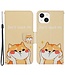 SoFetch  Hond Bookcase Hoesje met Handriem voor de iPhone 15 Plus