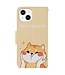 SoFetch  Hond Bookcase Hoesje met Handriem voor de iPhone 15 Plus