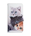 SoFetch  Katten Bookcase Hoesje met Handriem voor de iPhone 15 Plus