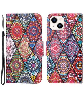 SoFetch Kleurrijk Ruiten Bookcase Hoesje iPhone 15 Plus