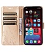SoFetch Goud Bloemen Vlinders Bookcase Hoesje voor de iPhone 15 Plus