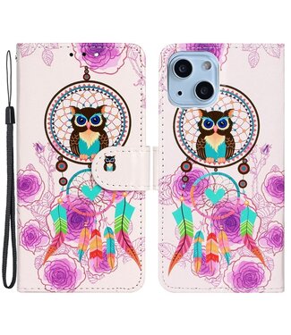 SoFetch Dromenvanger Uil Bookcase Hoesje iPhone 15 Plus