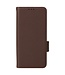 SoFetch Bruin Litchee Bookcase Hoesje met Handriem voor de iPhone 15 Plus