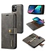 Grijs Splitleder 2-in-1 Hoesje voor de iPhone 15 Plus