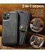 Grijs Splitleder 2-in-1 Hoesje voor de iPhone 15 Plus