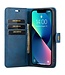 Blauw Splitleder 2-in-1 Hoesje met Koord voor de iPhone 15 Plus