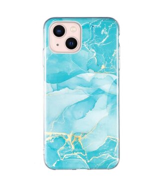 SoFetch Blauw Marmer TPU Hoesje iPhone 15 Plus