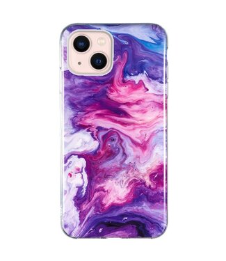 SoFetch Paars Marmer TPU Hoesje iPhone 15 Plus