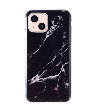 SoFetch Zwart Marmer TPU Hoesje iPhone 15 Plus