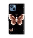 SoFetch  Goud Vlinder Bookcase Hoesje voor de iPhone 15 Plus
