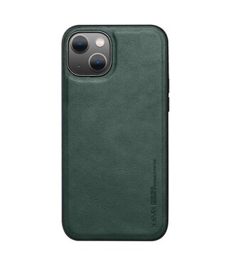 X-Level Midnight Groen Faux Leder Hoesje iPhone 15 Plus