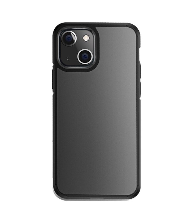 X-Level Zwart / Transparant Slim Mat Hybride Hoesje voor de iPhone 15 Plus