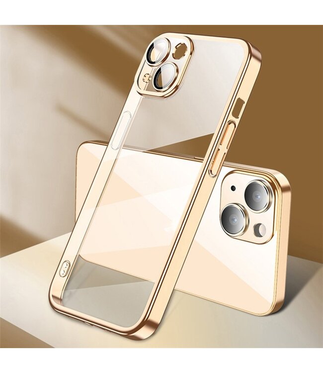 X-Level Goud / Transparant Hybride Hoesje voor de iPhone 15 Plus