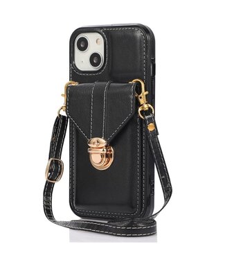 SoFetch Zwart Wallet Faux Leder Hoesje iPhone 15 Plus