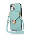 SoFetch Cyaan Wallet Faux Leder Hoesje voor de iPhone 15 Plus
