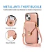 SoFetch Rosegoud Wallet Faux Leder Hoesje met Koord voor de iPhone 15 Plus