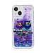 SoFetch Paars Uilen Glitters TPU Hoesje met Koord voor de iPhone 15 Plus