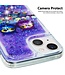 SoFetch Paars Uilen Glitters TPU Hoesje met Koord voor de iPhone 15 Plus