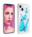 SoFetch  Blauwe Vlinders Glitters TPU Hoesje voor de iPhone 15 Plus