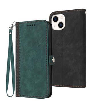 SoFetch Groen / Zwart Bookcase Hoesje iPhone 15 Plus