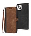 SoFetch Bruin / Zwart Bookcase Hoesje met Handriem voor de iPhone 15 Plus