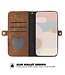 SoFetch Bruin / Zwart Bookcase Hoesje met Handriem voor de iPhone 15 Plus