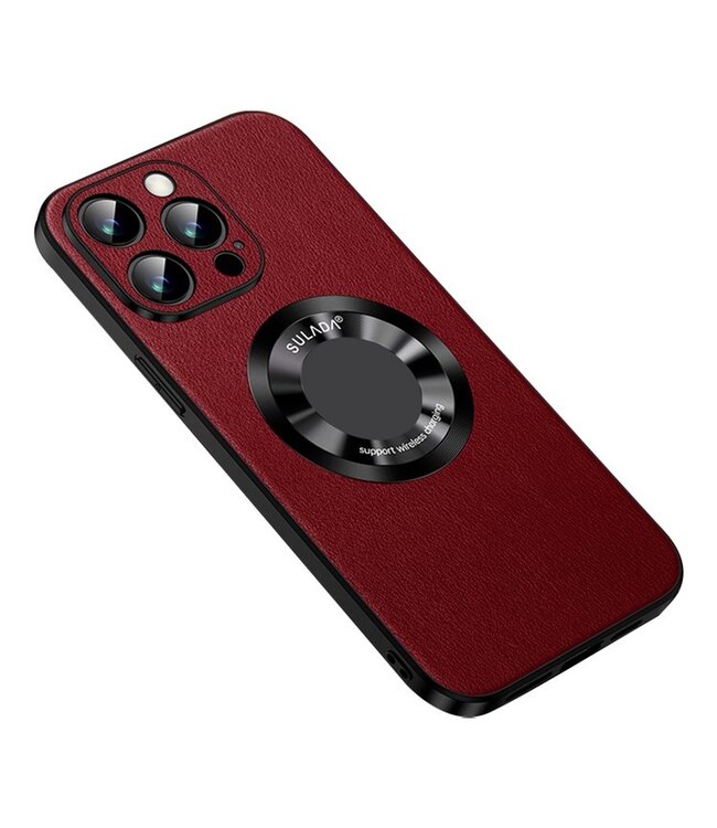 SULADA Rood MagSafe Hybride Hoesje voor de iPhone 15 Plus