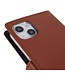 Mercury Bruin Goospery Bookcase Hoesje met Koord voor de iPhone 15 Plus