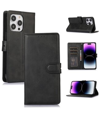 SoFetch Zwart Pasjeshouders Bookcase Hoesje iPhone 15 Plus