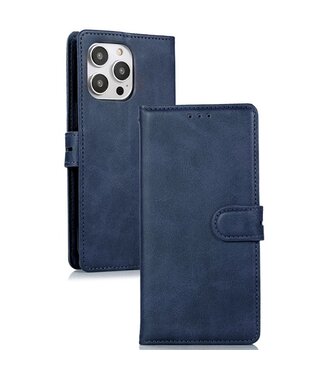 SoFetch Donkerblauw Pasjeshouders Bookcase Hoesje iPhone 15 Plus