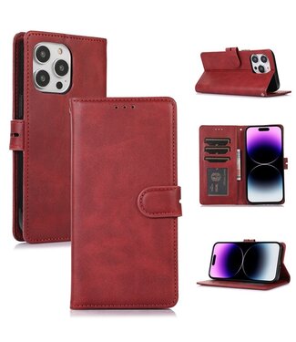 SoFetch Rood Pasjeshouders Bookcase Hoesje iPhone 15 Plus