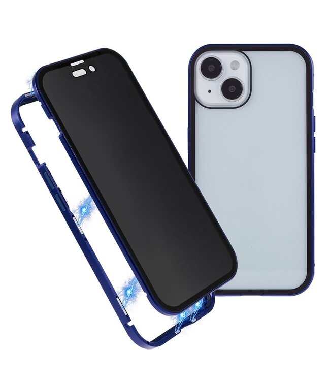 SoFetch Donkerblauw / Transparant Fullbody Hoesje voor de iPhone 15 Plus
