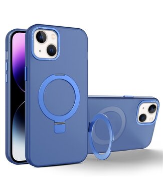SoFetch Blauw MagSafe Ringhouder Hybride Hoesje iPhone 15 Plus