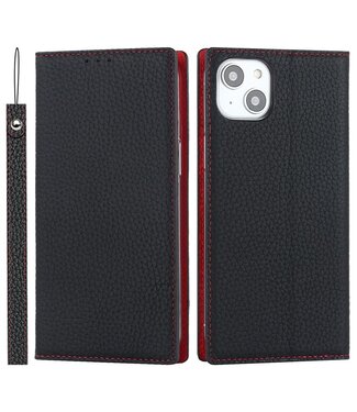 SoFetch Zwart / Rood Litchee Bookcase iPhone 15 Plus