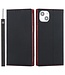 SoFetch Zwart / Rood Litchee Bookcase voor de iPhone 15 Plus