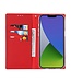 SoFetch Zwart / Rood Litchee Bookcase voor de iPhone 15 Plus