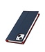 SoFetch Donkerblauw / Rood Litchee Bookcase voor de iPhone 15 Plus
