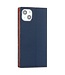 SoFetch Donkerblauw / Rood Litchee Bookcase voor de iPhone 15 Plus