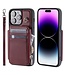 SoFetch Bordeaux Rood RFID Houder Faux Leder Hoesje voor de iPhone 15 Plus