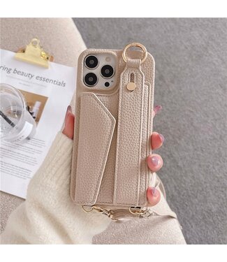 SoFetch Kaki Pasjeshouder Faux Leder Hoesje iPhone 15 Plus