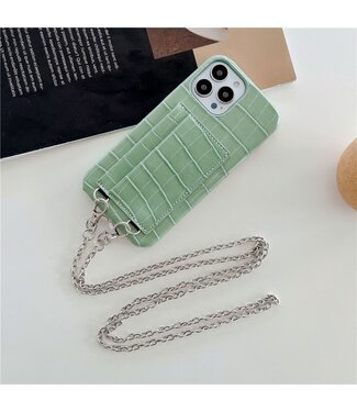 SoFetch Mintgroen Krokodillen Faux Leder Hoesje iPhone 15 Plus